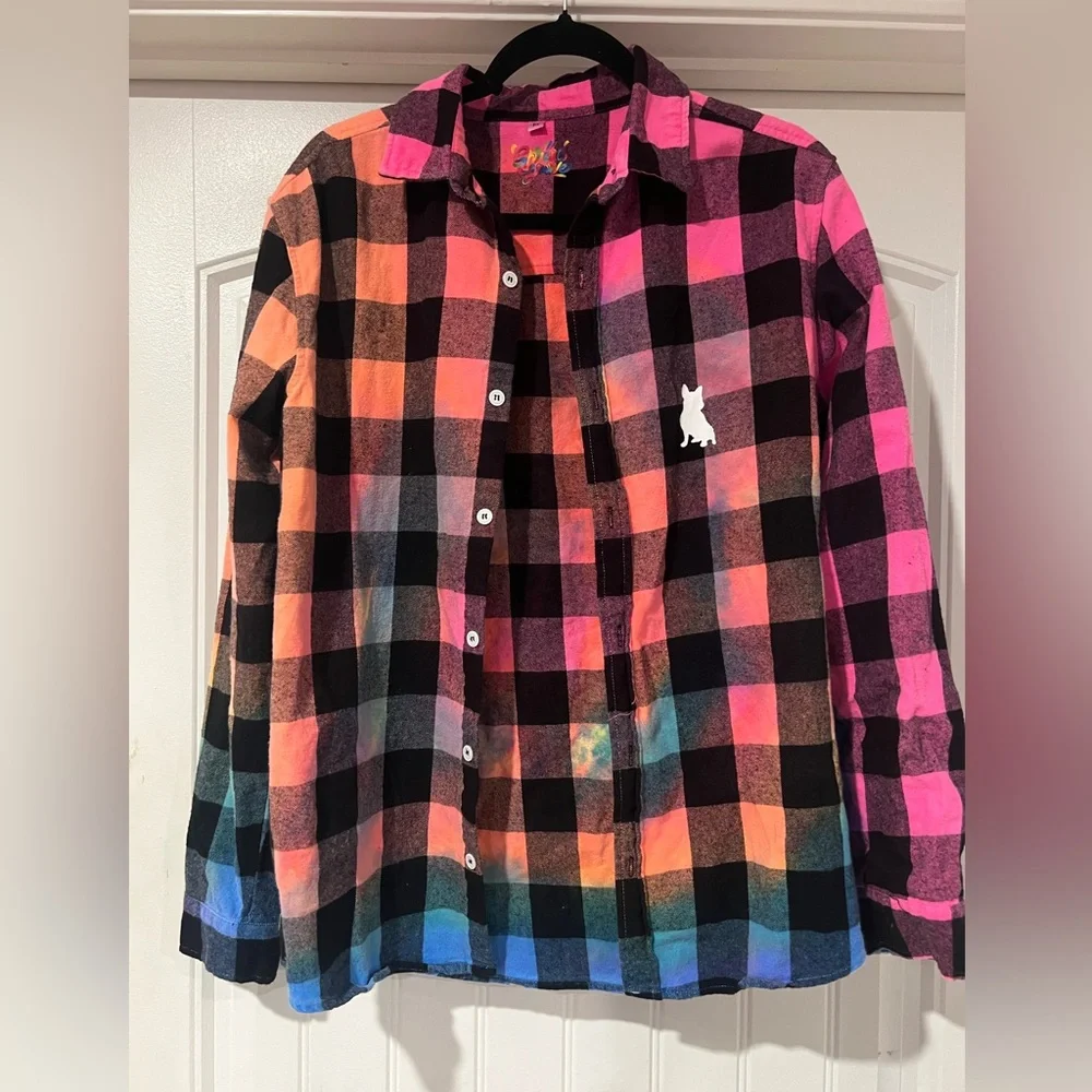 Spread Love tie dye flannel size M - Picture 1 of 8